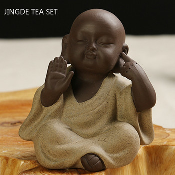 Δημιουργικότητα Yixing Purple Clay Tea Pet Διακόσμηση Μικρός Μοναχός Μοντέλο άγαλμα Στολίδι Μπουτίκ Τελετή τσαγιού Αξεσουάρ Χειροτεχνίες