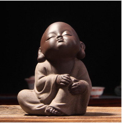 Δημιουργικότητα Yixing Purple Clay Tea Pet Διακόσμηση Μικρός Μοναχός Μοντέλο άγαλμα Στολίδι Μπουτίκ Τελετή τσαγιού Αξεσουάρ Χειροτεχνίες