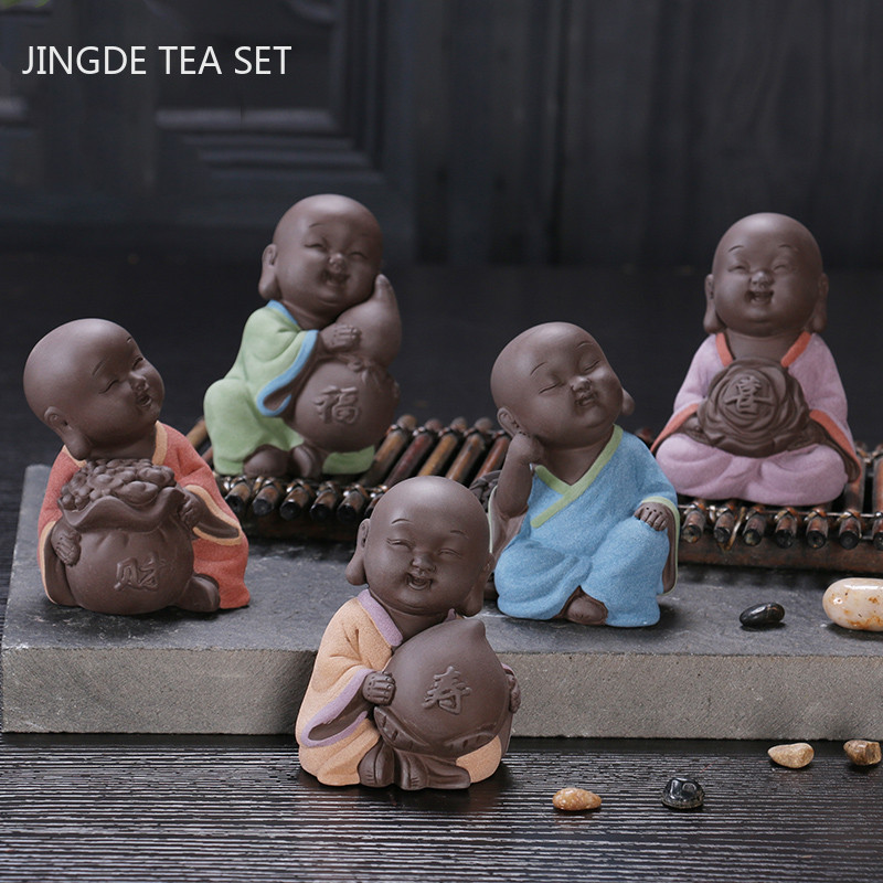 Δημιουργικότητα Yixing Purple Clay Tea Pet Διακόσμηση Μικρός Μοναχός Μοντέλο άγαλμα Στολίδι Μπουτίκ Τελετή τσαγιού Αξεσουάρ Χειροτεχνίες