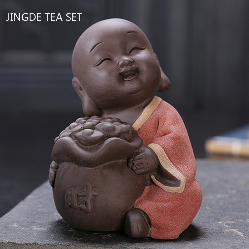Δημιουργικότητα Yixing Purple Clay Tea Pet Διακόσμηση Μικρός Μοναχός Μοντέλο άγαλμα Στολίδι Μπουτίκ Τελετή τσαγιού Αξεσουάρ Χειροτεχνίες