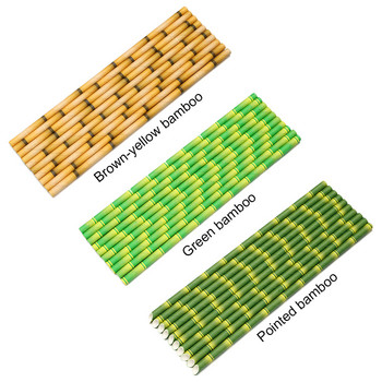 50 БР. Пластмасови/бамбукови сламки Микс цветен чадър Тръби за пиене Плодов сок Коктейлна напитка Бар Консумативи за сватбено тържество Декорация