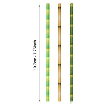 50 БР. Пластмасови/бамбукови сламки Микс цветен чадър Тръби за пиене Плодов сок Коктейлна напитка Бар Консумативи за сватбено тържество Декорация