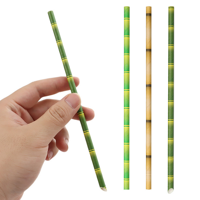50 DB műanyag/bambusz szívószál keverék színű esernyő ivócsövek gyümölcslé koktél italbár esküvői kellékek dekoráció