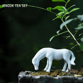 Бутикова керамика Чай Домашен любимец Малко бяло конче Модел Орнамент Творчество Декорация на дома Саксийни растения Декоративни аксесоари