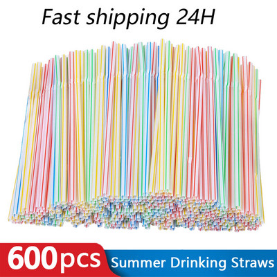 100-600 tk Ühekordsed plastikkõrred köögi jaoks Joogitarvikud Õlekõrred Joogitoru Küünarnukist peotorud Joogikõrred