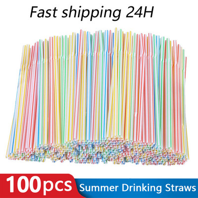 100-600 tk Ühekordsed plastikkõrred köögi jaoks Joogitarvikud Õlekõrred Joogitoru Küünarnukist peotorud Joogikõrred