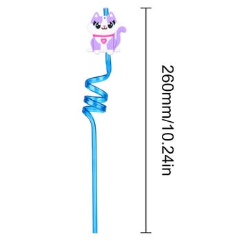 1/8 бр. Пластмасови сламки за многократна употреба с тема за серия животни за деца Честит рожден ден Бар сламки за пиене Парти сламки Парти декор