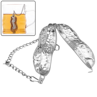 Augstas kvalitātes zemesriekstu formas tējas sietiņš pārtikas kvalitātes brīvu lapu tējas iesmidzināšanas filtra difuzors tējas piederumi