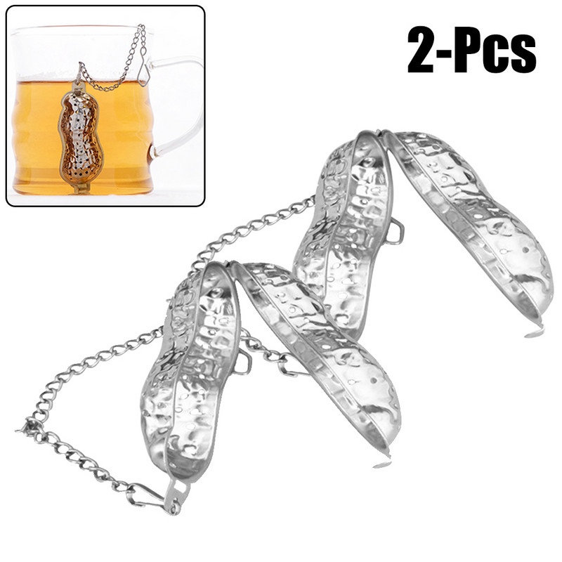 Augstas kvalitātes zemesriekstu formas tējas sietiņš pārtikas kvalitātes brīvu lapu tējas iesmidzināšanas filtra difuzors tējas piederumi