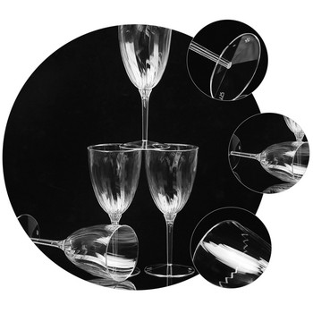 8 бр. Еднократни стъклени чаши за червена чаша за еднократна употреба Флейта за шампанско Пластмасови прозрачни напитки