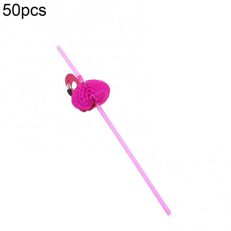 50 tk Paberkõrred Painutatavad Flamingo Kokteili Joogikõrred Hawaii Pulmapeo Dekoratiivkõrred Köögi Joogikõrred