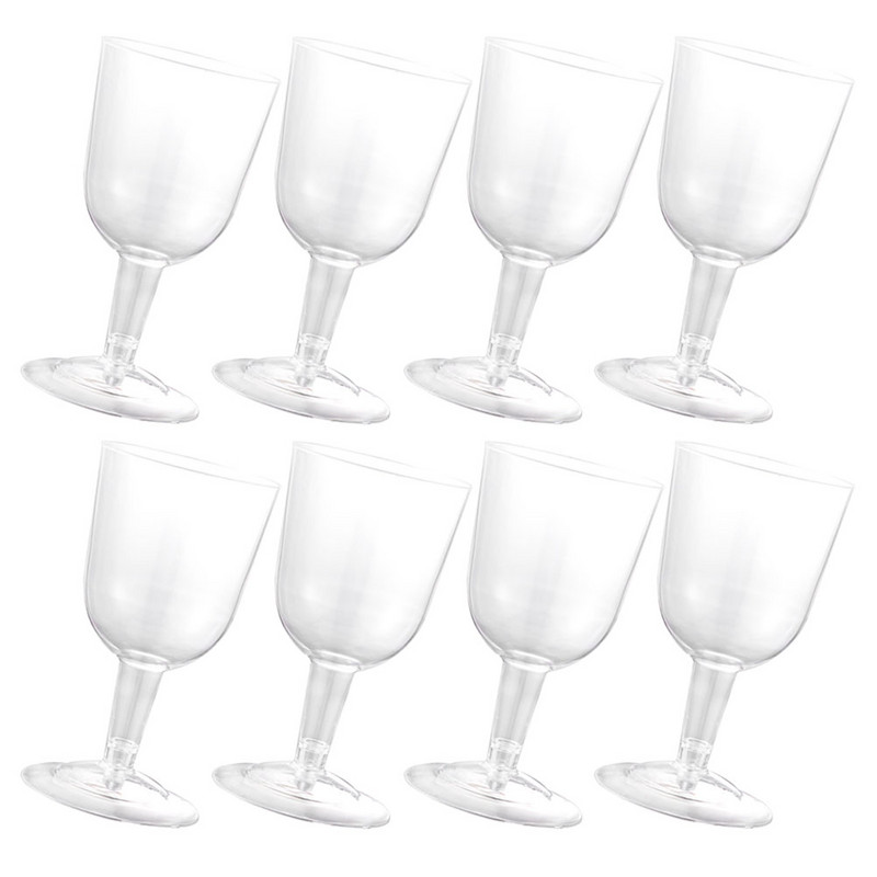 Dzidra ūdens vienreizējās lietošanas šampanieša flautas Plastmasas glāzes Mirdzoši krūzes Praktisks mazs deserts