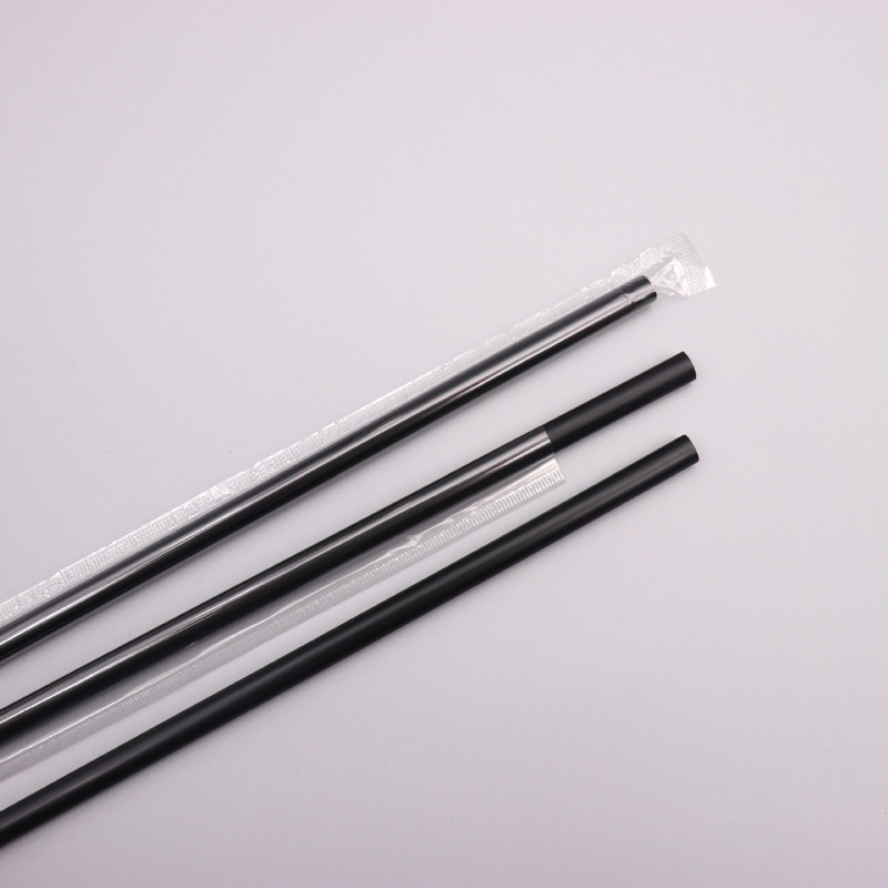 Eldobható műanyag szívószálak 8 mm-es egyedi csomagolású fekete zöld szívószálak 100 DB Smoothie joghurtos egyenes szívószálak