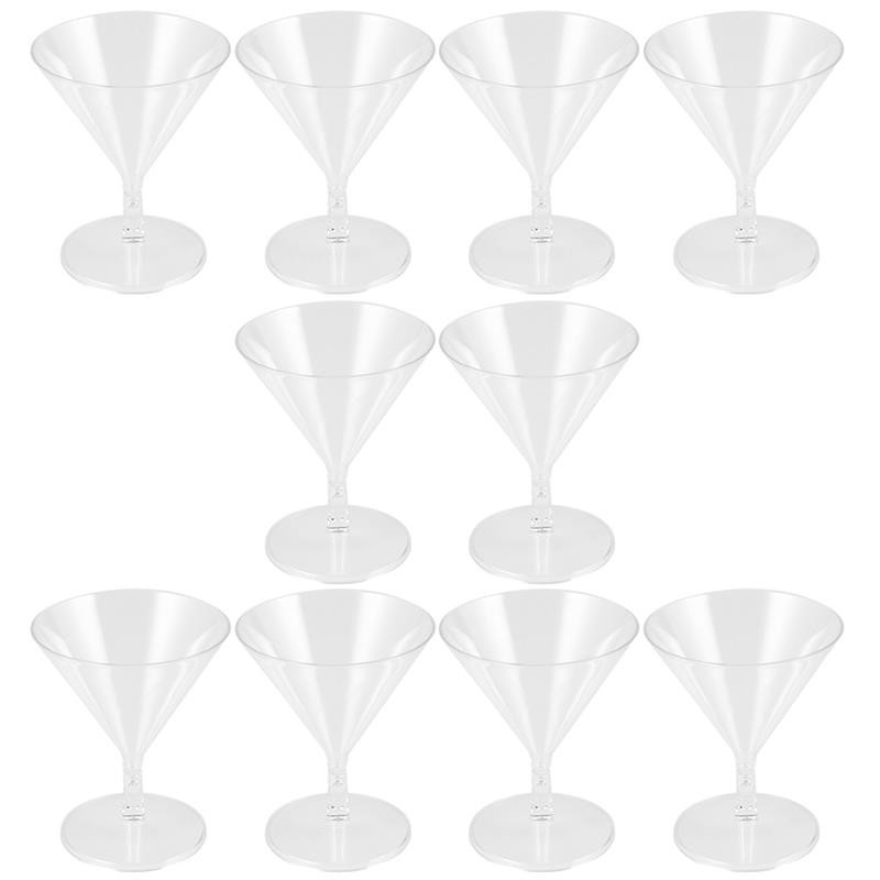 Vienkartinės taurės kokteilių taurės vynas Martini vyno taurės plastikiniai gėrimų puodeliai kokteilių šampano puodeliai 10 vnt Baro puodelis