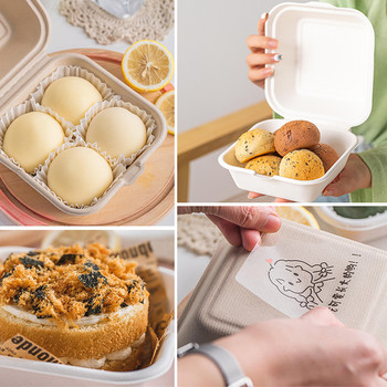 Κουτί μεσημεριανού γεύματος Bento μίας χρήσης 1/10 τεμ. Ψήσιμο κέικ Δοχεία τροφίμων Επιδόρπιο Προστασία περιβάλλοντος Κουτί σνακ Κουτί Bento φούρνου μικροκυμάτων