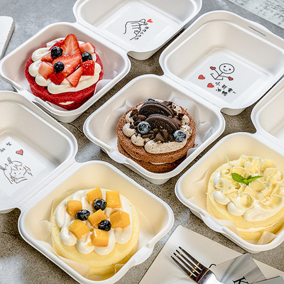 1/10PCS Кутия за обяд Bento за еднократна употреба Baking Cak Контейнери за храна Десерт Опазване на околната среда Кутия за закуски Кутия Bento за микровълнова фурна