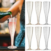 Plastic Bar Cocktail Champagne Eveniment 10 buc Roșu 4,5 oz/135 ml Rechizite Transparente Vin Petrecere Flaute de unică folosință Pahare pentru pahare de nuntă