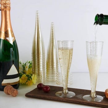 Plastic Bar Cocktail Champagne Event 10 τμχ Κόκκινο 4,5oz/135ml Clear Supplies Wine Party Μίας χρήσης Φλάουτα Γαμήλια Κύπελλα Ποτήρια