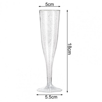 Plastic Bar Cocktail Champagne Event 10 τμχ Κόκκινο 4,5oz/135ml Clear Supplies Wine Party Μίας χρήσης Φλάουτα Γαμήλια Κύπελλα Ποτήρια