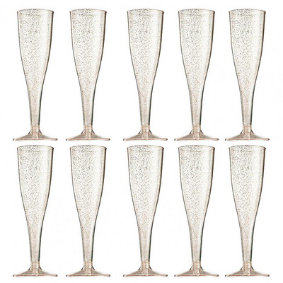 Plastic Bar Cocktail Champagne Eveniment 10 buc Roșu 4,5 oz/135 ml Rechizite Transparente Vin Petrecere Flaute de unică folosință Pahare pentru pahare de nuntă