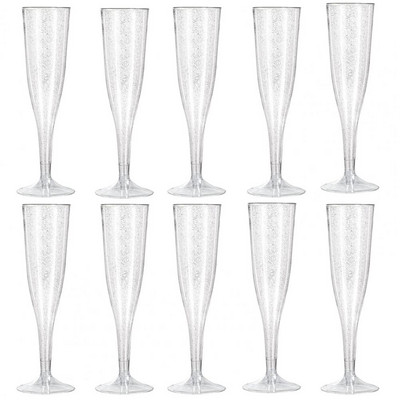 Plastic Bar Cocktail Champagne Eveniment 10 buc Roșu 4,5 oz/135 ml Rechizite Transparente Vin Petrecere Flaute de unică folosință Pahare pentru pahare de nuntă