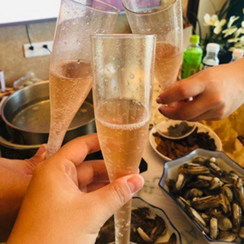 Plastic Bar Cocktail Champagne Eveniment 10 buc Roșu 4,5 oz/135 ml Rechizite Transparente Vin Petrecere Flaute de unică folosință Pahare pentru pahare de nuntă