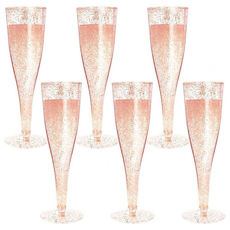 Plastic Bar Cocktail Champagne Eveniment 10 buc Roșu 4,5 oz/135 ml Rechizite Transparente Vin Petrecere Flaute de unică folosință Pahare pentru pahare de nuntă