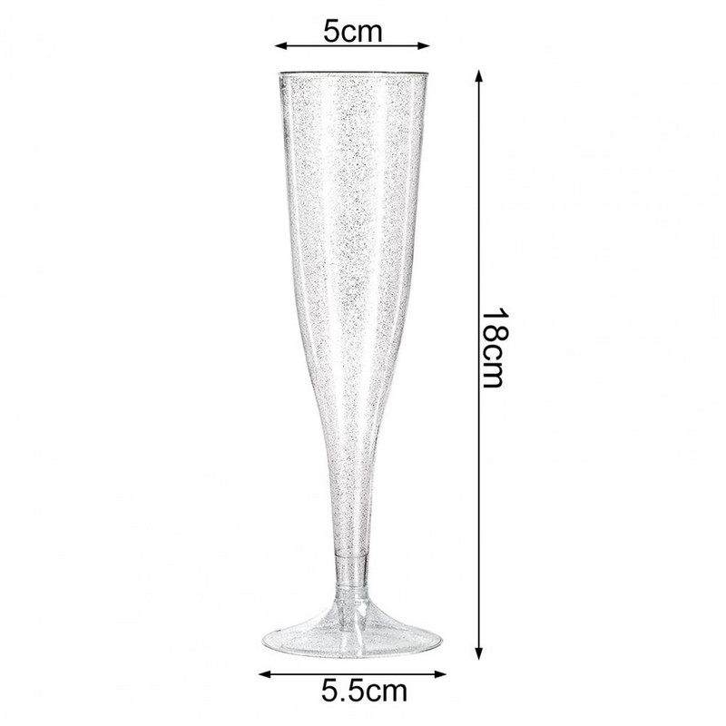 Plastic Bar Cocktail Champagne Eveniment 10 buc Roșu 4,5 oz/135 ml Rechizite Transparente Vin Petrecere Flaute de unică folosință Pahare pentru pahare de nuntă