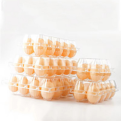 10 buc./pachet. Cutie de ambalare pentru ouă din plastic, goală, transparentă, de unică folosință, cu 4/6/8/10/12 găuri, decorațiuni interioare DIY
