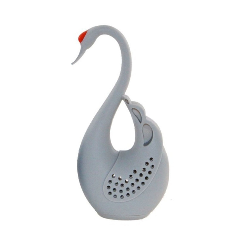 Interesants silikona tējas sietiņš Gudrs gulbja formas pārnēsājams tējas filtrs Brūvēšanas tējkannas pagatavošana Virtuves piederumi R7UB