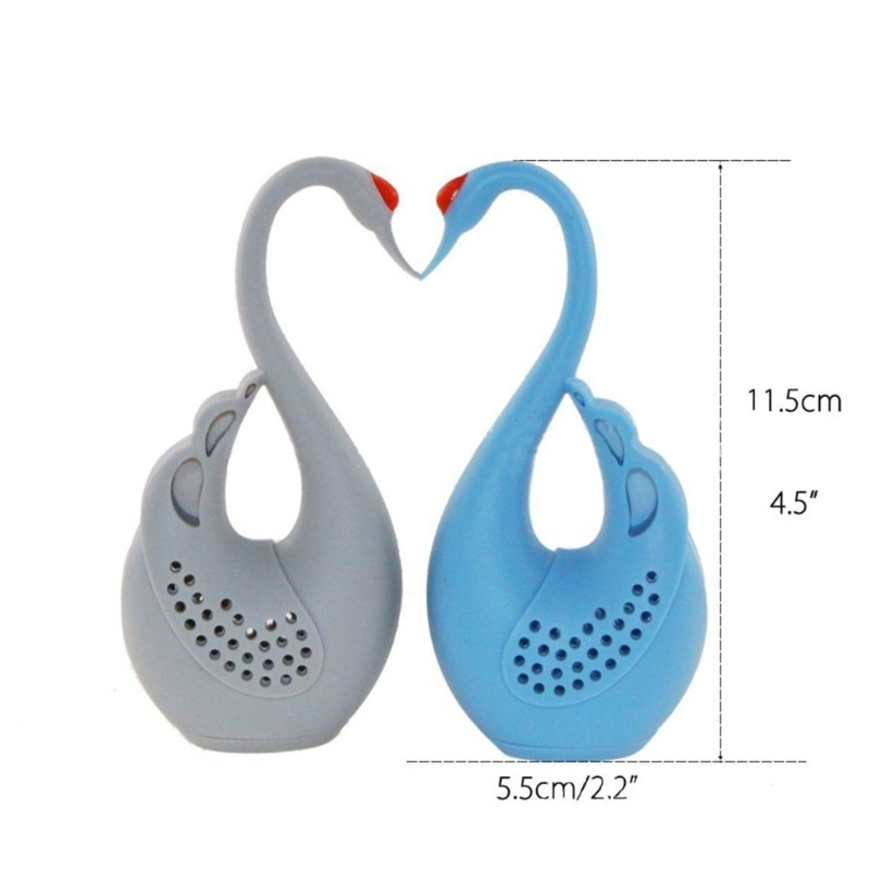 Interesants silikona tējas sietiņš Gudrs gulbja formas pārnēsājams tējas filtrs Brūvēšanas tējkannas pagatavošana Virtuves piederumi R7UB