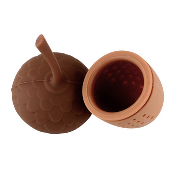 Two Kinds Creative Mini Pine Cone Tea Infuser Форма на силиконова цедка за чай Държач за пакетчета за чай за многократна употреба