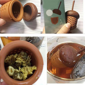 Two Kinds Creative Mini Pine Cone Tea Infuser Форма на силиконова цедка за чай Държач за пакетчета за чай за многократна употреба