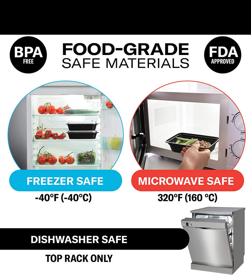 10 vnt. vienkartiniai plastikiniai maisto konteineriai vaisių salotos „Bento Box“ paruošimo laikymo pietų dėžutės, mikrobangų krosnelėje naudojamų patiekalų restorano reikmenys