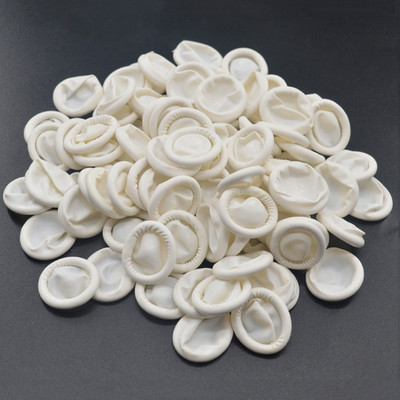 100 vnt. natūralaus kaučiuko vienkartinės pirštinės, pirštų lovelės, neslystančios, antistatinės pirštų galiukų apsaugos pirštinės, baltos pirštų dangos, nagų įrankis