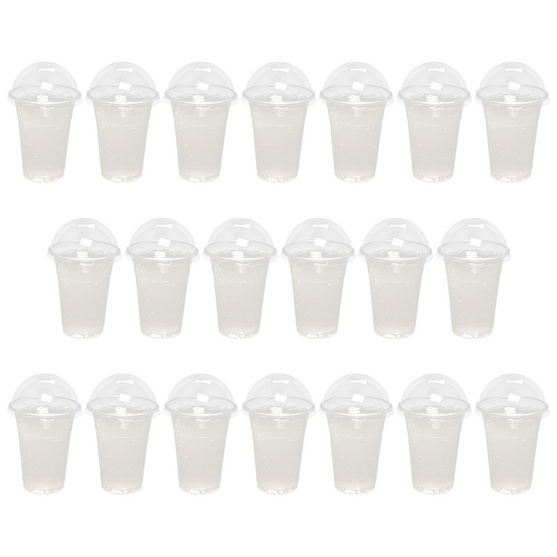 Krūzes Vienreizējās plastmasas pudeles sulas krūze augļu tēja kafija dzidrs vāks vāki burbulis auksts deserts piena kokteilis piena dzēriens dzēriens kupols