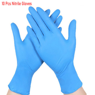 10 vnt nitrilo medžiagos vienkartinės pirštinės Valymo be miltelių nitrilo pirštinės S-XL