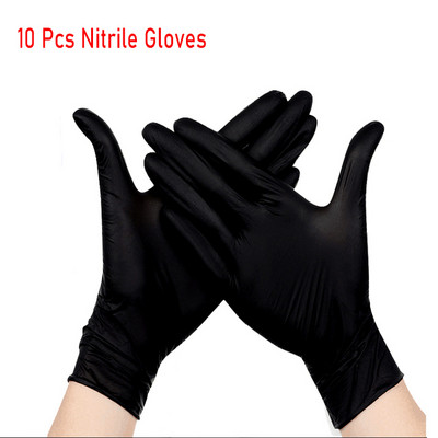 10 vnt nitrilo medžiagos vienkartinės pirštinės Valymo be miltelių nitrilo pirštinės S-XL