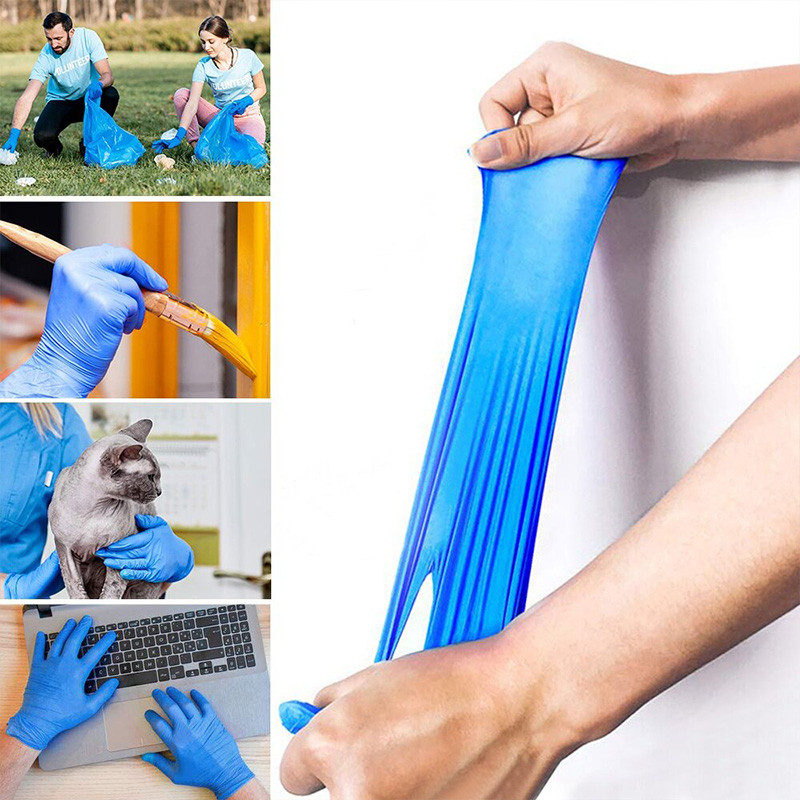 10 vnt nitrilo medžiagos vienkartinės pirštinės Valymo be miltelių nitrilo pirštinės S-XL