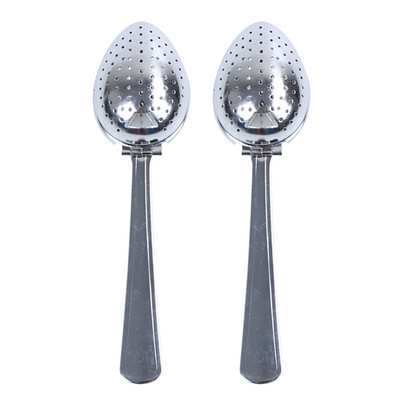 2X nerūsējošā tērauda tējas uzpildes sietiņš karote, lapu filtrs Garšaugi JAUNUMS