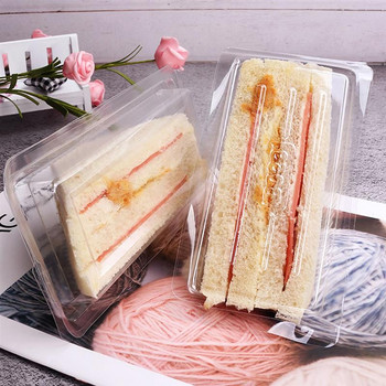Κουτί σάντουιτς Δοχείο Τρίγωνο Πλαστικά δοχεία μιας χρήσης Κέικ Cheesecake Τροφίμων Wedge Boxes Καπάκι πίτας Βγάλτε με φέτα