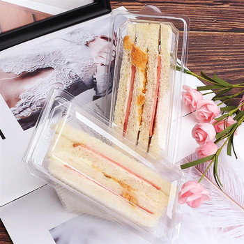 Κουτί σάντουιτς Δοχείο Τρίγωνο Πλαστικά δοχεία μιας χρήσης Κέικ Cheesecake Τροφίμων Wedge Boxes Καπάκι πίτας Βγάλτε με φέτα