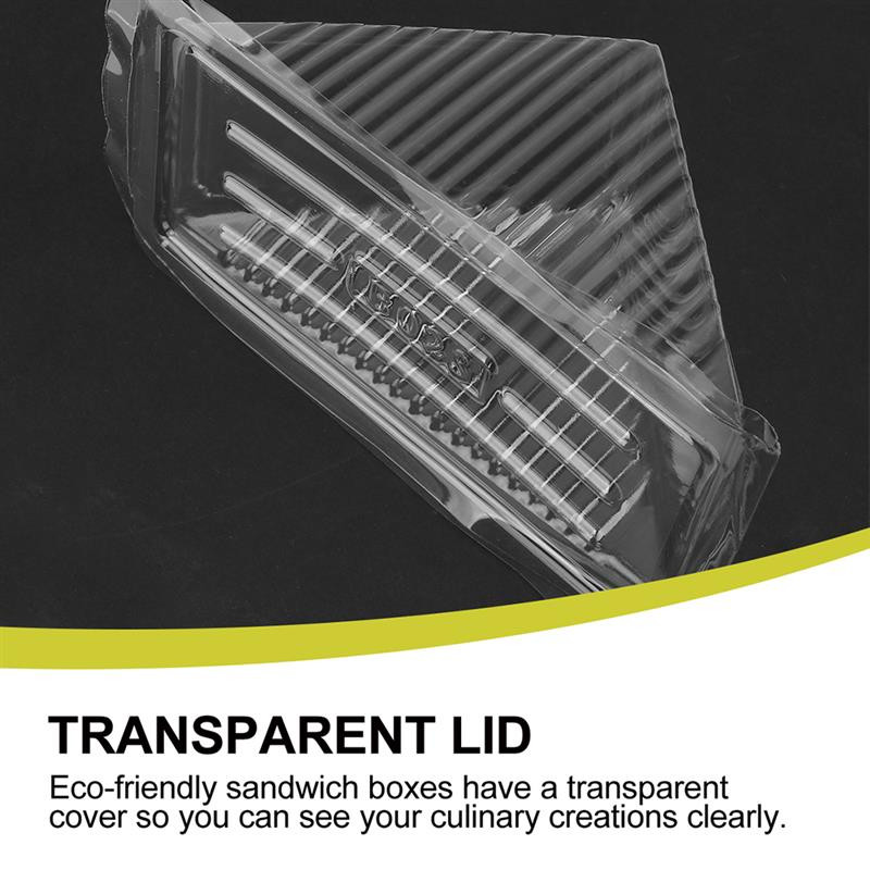 Sviestmaižu kastes trauks Trīsstūrveida vienreizējās lietošanas plastmasas trauki kūka siera kūka pārtikas ķīļveida kastītes pīrāgu vāks izņemt ar šķēli