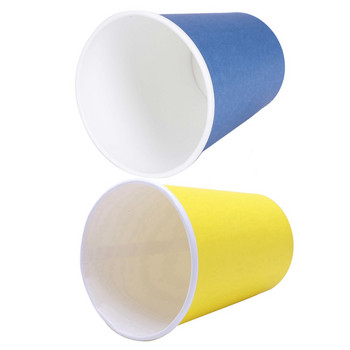 40 бр. Хартиени чаши (9 унции) - обикновени едноцветни сервизи за парти за рожден ден Кетъринг, 20 бр. сини и 20 бр. жълти