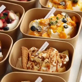 10db 750 ml-es nátronpapír ebédlődoboz saláta gyümölcstészta csomagolódobozos étkezés előkészítő tartályok PP fedéllel Eldobható ételtartók