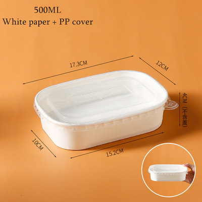 10db 750 ml-es nátronpapír ebédlődoboz saláta gyümölcstészta csomagolódobozos étkezés előkészítő tartályok PP fedéllel Eldobható ételtartók