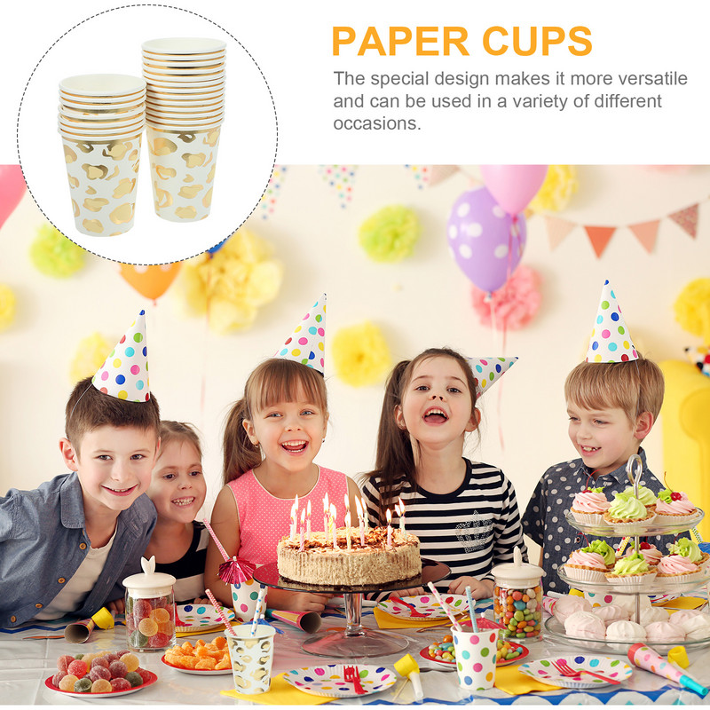 20 gab. Papīra paplāte, dzeramā glāzes banketu krūzes, deserts vienreizējās lietošanas kafija, sabiezināts biroja ūdens