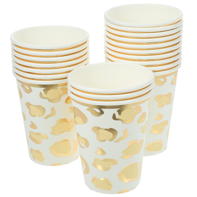 20 gab. Papīra paplāte, dzeramā glāzes banketu krūzes, deserts vienreizējās lietošanas kafija, sabiezināts biroja ūdens