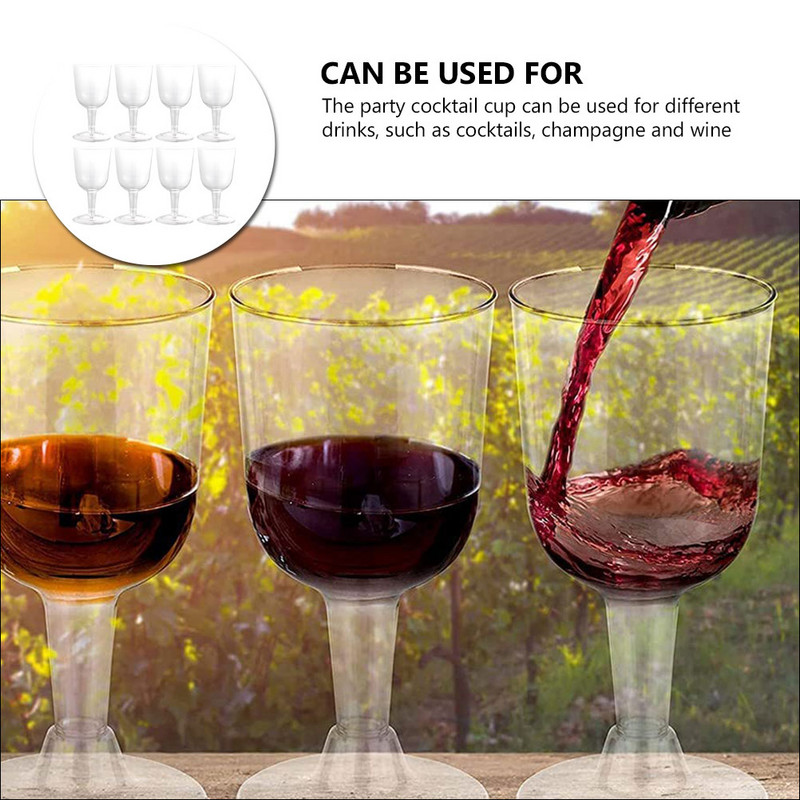 8 vnt puodeliai plastikiniai puodeliai ledų viskio taurės kokteilių desertų stiklinės šampano dideliais kiekiais
