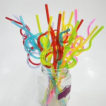 10 τεμ. Crazy Curly Drinking Straws Πολύχρωμο πλαστικό ποτού μιας χρήσης Παιδικό πάρτι γενεθλίων προμήθειες Αξεσουάρ για πάρτι μπαρ